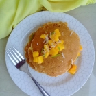 Mango coconut pancakes