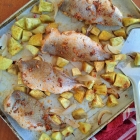 Easy baked fish fillets with sweet potatoes